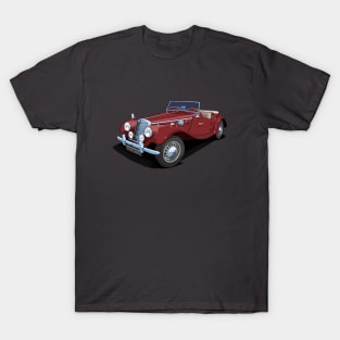 1954 MG TF sports car in autumn red T-Shirt